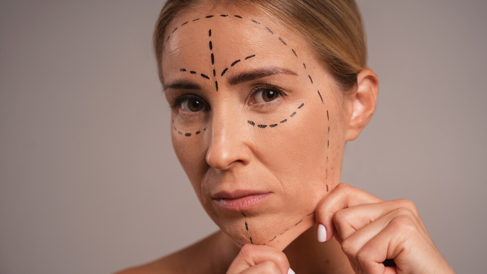 Woman preparing for a cosmetic surgery