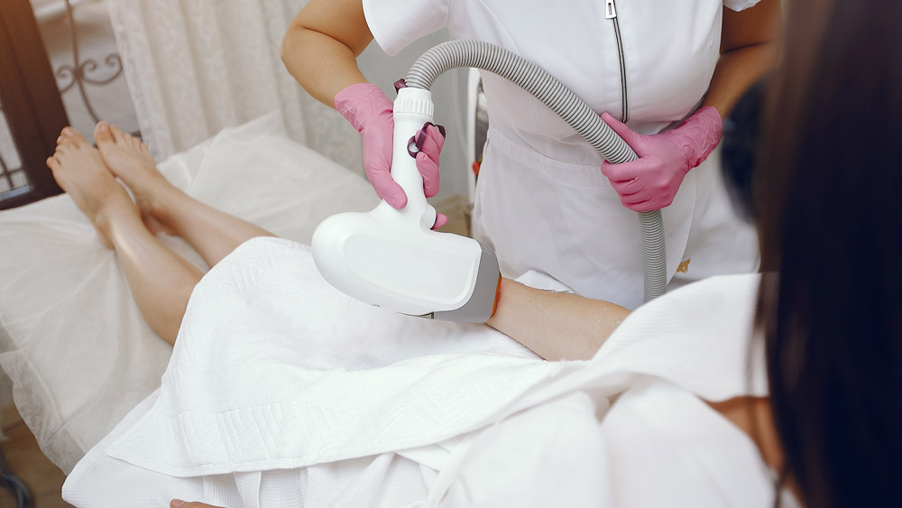 Laser hair removal in a cosmetology clinic